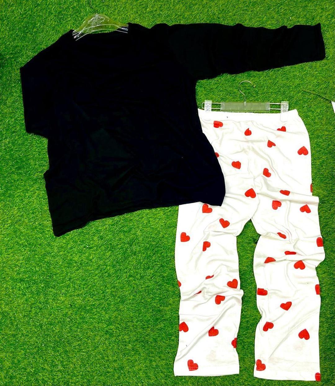 Women’s 2 Pcs Cotton Night Suit – Soft Jersey Pajama Set, Round Neck Sleepwear & Lounge Wear Set - Image 2